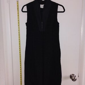 Akris Punto Black Textured Sleeveless Midi Dress